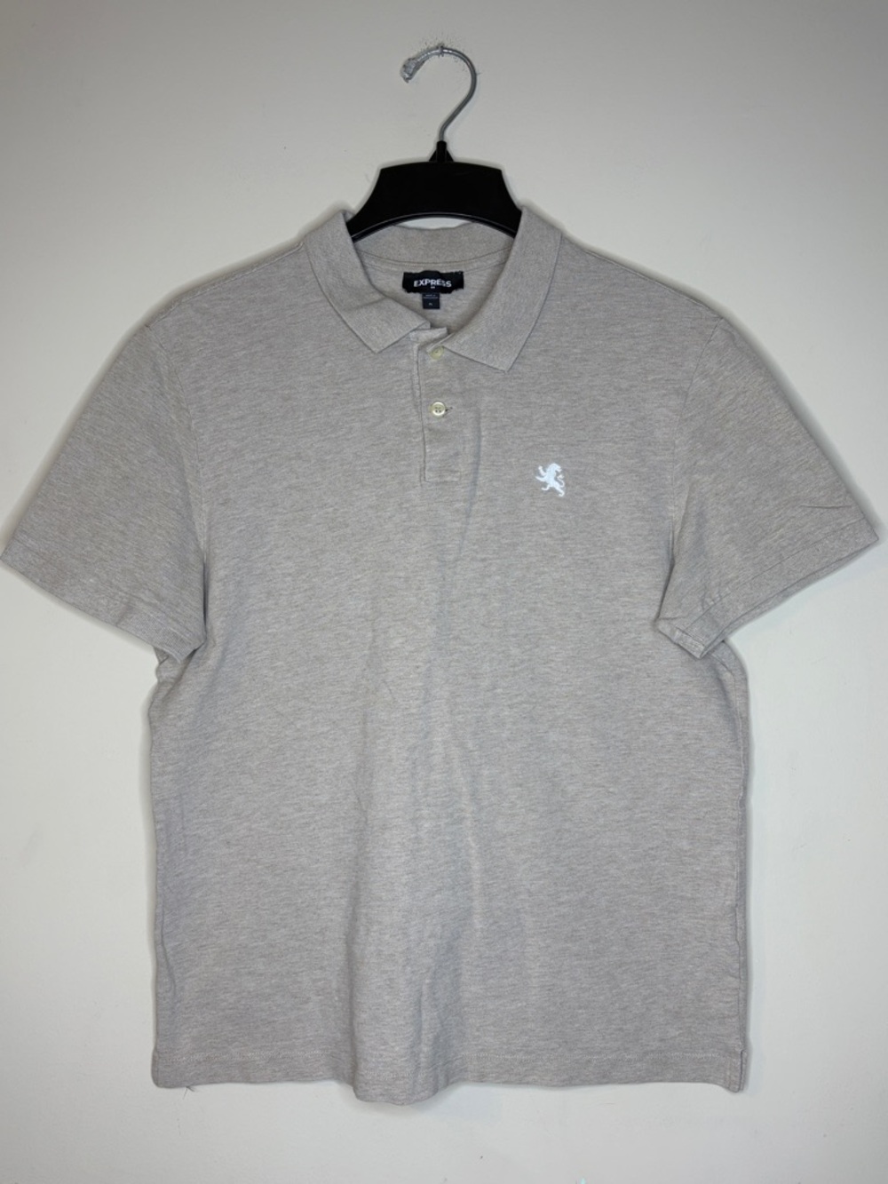 Express Men’s Khaki Polo With Embroidered Crest Size XL
